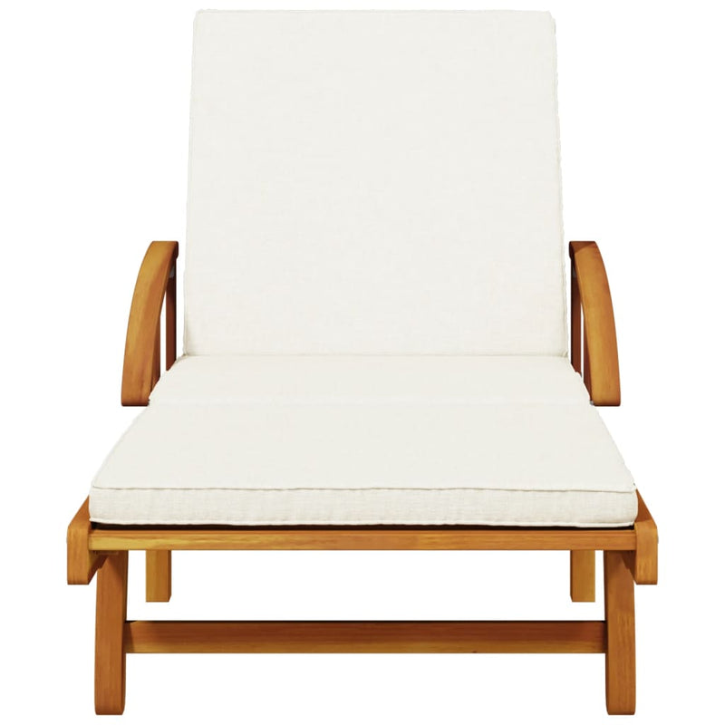 Sun Loungers 2 pcs with Table Solid Wood Acacia Payday Deals
