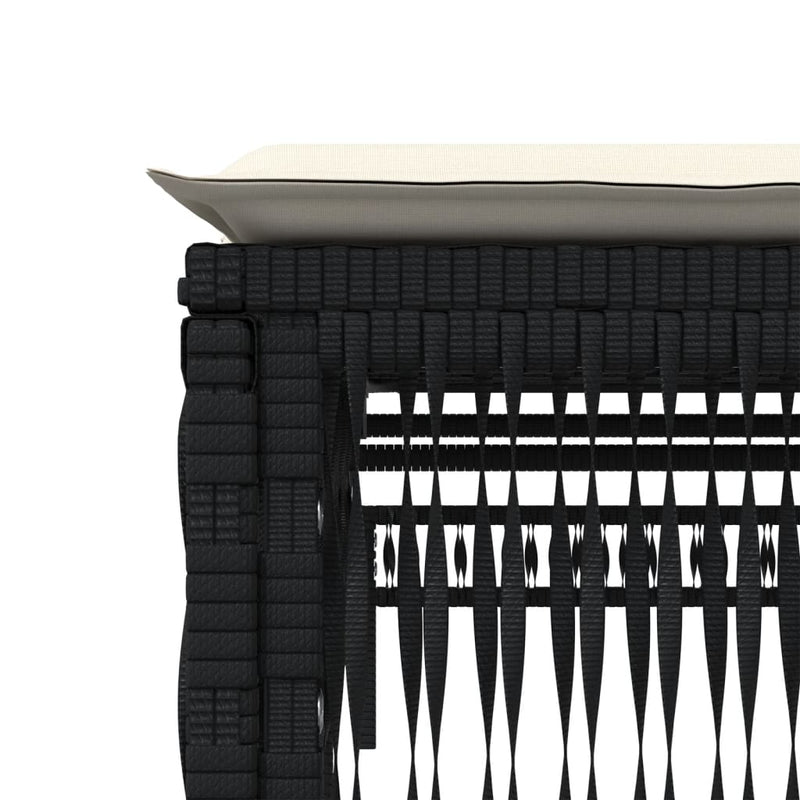 Sun Loungers with Cushions 2 pcs Black Poly Rattan Payday Deals
