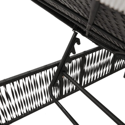 Sun Loungers with Cushions 2 pcs Black Poly Rattan Payday Deals