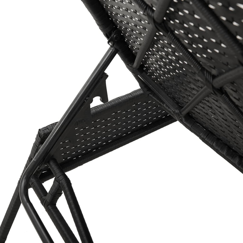 Sun Loungers with Cushions 2 pcs Black Poly Rattan Payday Deals