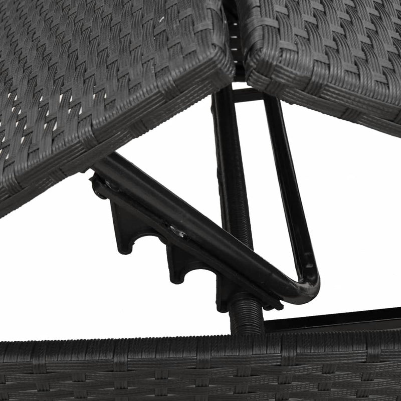 Sun Loungers with Cushions 2 pcs Black Poly Rattan Payday Deals