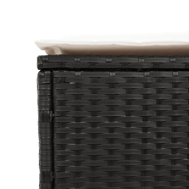 Sun Loungers with Cushions 2 pcs Black Poly Rattan Payday Deals