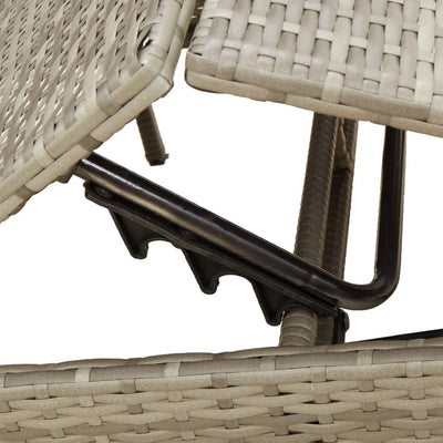 Sun Loungers with Cushions 2 pcs Grey Poly Rattan Payday Deals