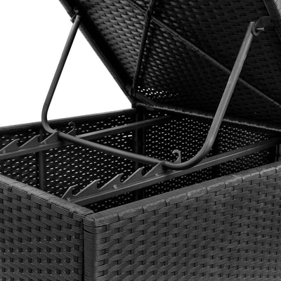 Sun Loungers with Cushions 2 pcs Poly Rattan Black Payday Deals