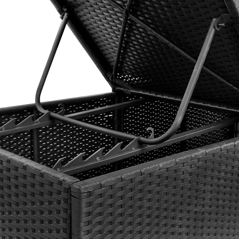 Sun Loungers with Cushions 2 pcs Poly Rattan Black Payday Deals