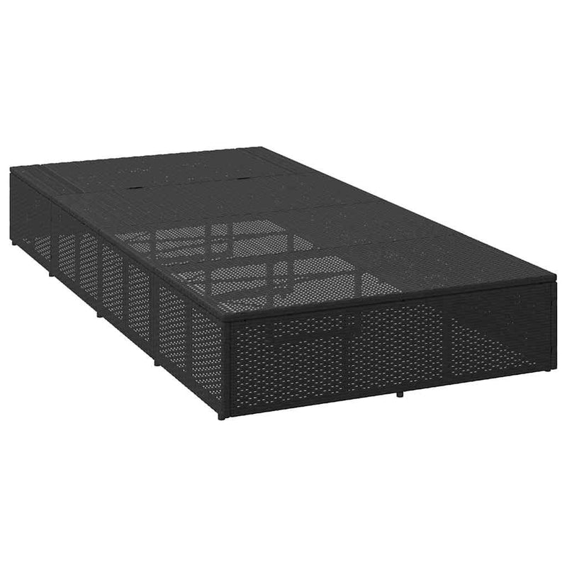Sunbed with Floating Cushion Black Poly Rattan Payday Deals