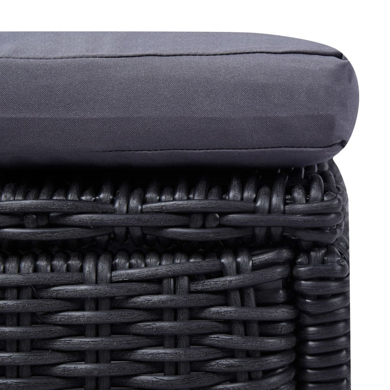 Sunlounger Poly Rattan Black and Dark Grey Payday Deals