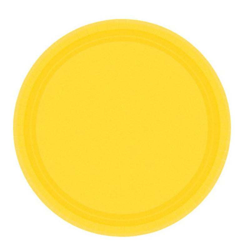 Sunshine Yellow Round Paper Plates 20 Pack Payday Deals