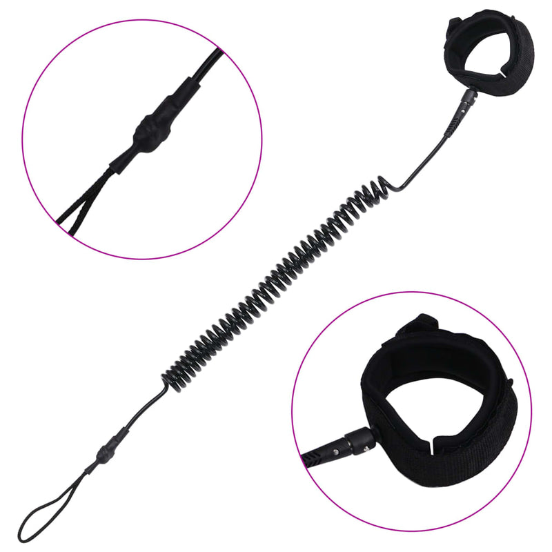 SUP Coiled Leash Black 10 inch Payday Deals