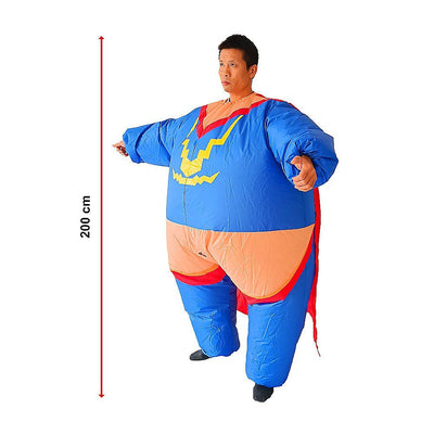 Super Hero Fancy Dress Inflatable Suit - Fan Operated Costume Payday Deals