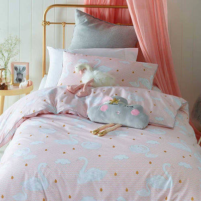 Swan Princess Queen Quilt Cover Set by Jiggle and Giggle Payday Deals