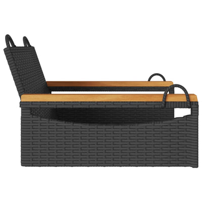 Swing Bench Black 63x62x40 cm Poly Rattan Payday Deals