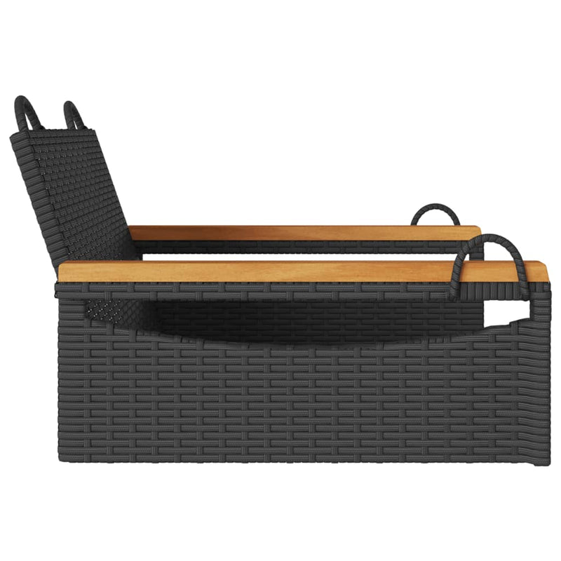 Swing Bench Black 63x62x40 cm Poly Rattan Payday Deals