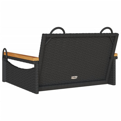 Swing Bench Black 63x62x40 cm Poly Rattan Payday Deals