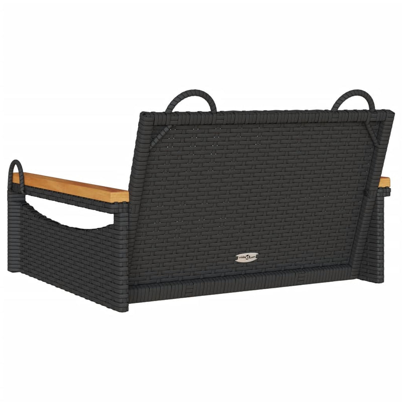 Swing Bench Black 63x62x40 cm Poly Rattan Payday Deals