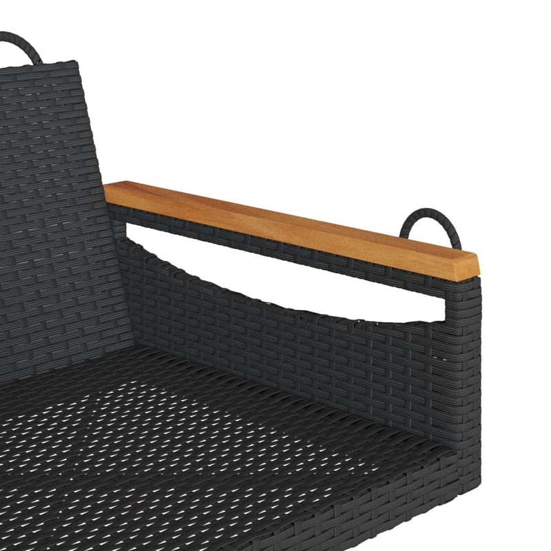 Swing Bench Black 63x62x40 cm Poly Rattan Payday Deals