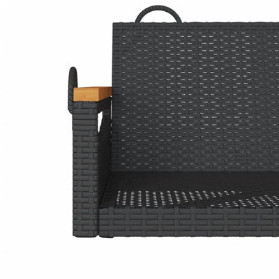 Swing Bench Black 63x62x40 cm Poly Rattan Payday Deals