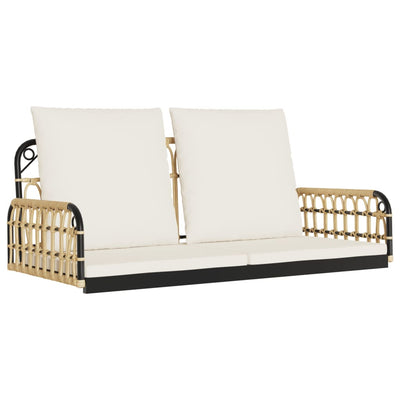 Swing Bench with Cushions 105x58x38 cm Poly Rattan and Steel Payday Deals