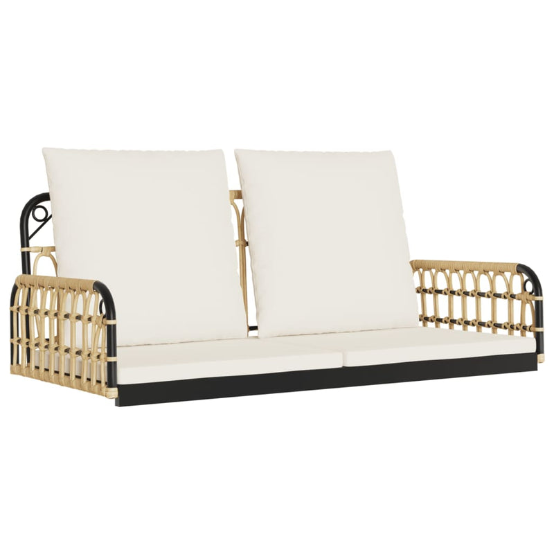 Swing Bench with Cushions 105x58x38 cm Poly Rattan and Steel Payday Deals