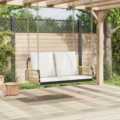 Swing Bench with Cushions 105x58x38 cm Poly Rattan and Steel Payday Deals