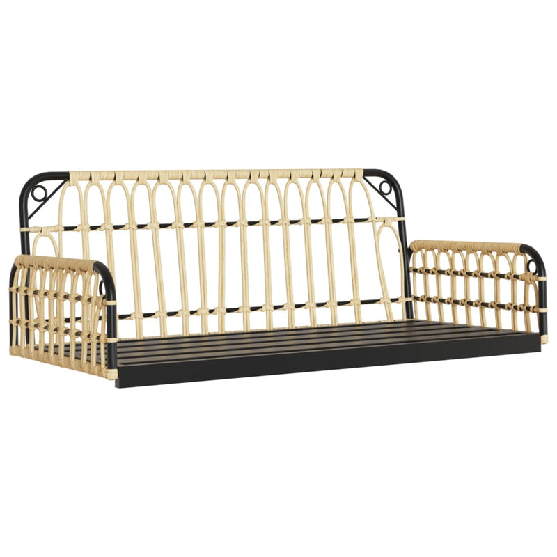Swing Bench with Cushions 105x58x38 cm Poly Rattan and Steel Payday Deals