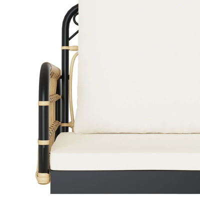 Swing Bench with Cushions 105x58x38 cm Poly Rattan and Steel Payday Deals