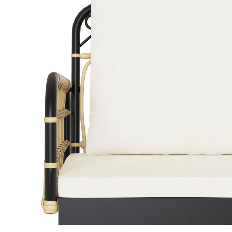Swing Bench with Cushions 105x58x38 cm Poly Rattan and Steel Payday Deals