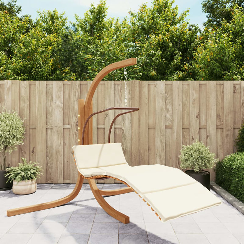 Swing Chair with Cushion Fabric and Solid Wood Poplar Payday Deals