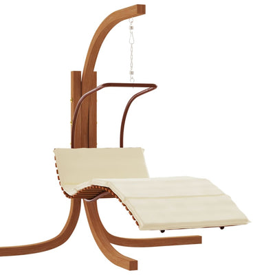 Swing Chair with Cushion Fabric and Solid Wood Poplar Payday Deals