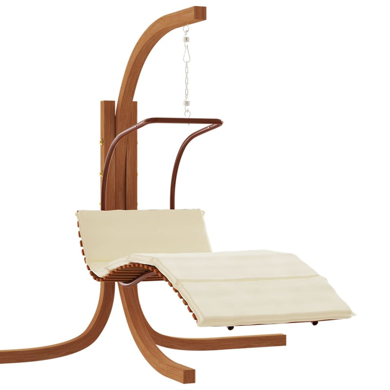 Swing Chair with Cushion Fabric and Solid Wood Poplar Payday Deals