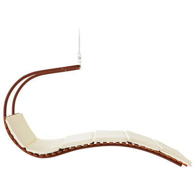 Swing Chair with Cushion Fabric and Solid Wood Poplar Payday Deals