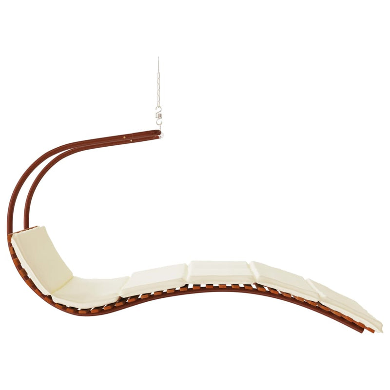 Swing Chair with Cushion Fabric and Solid Wood Poplar Payday Deals
