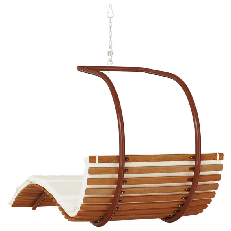 Swing Chair with Cushion Fabric and Solid Wood Poplar Payday Deals