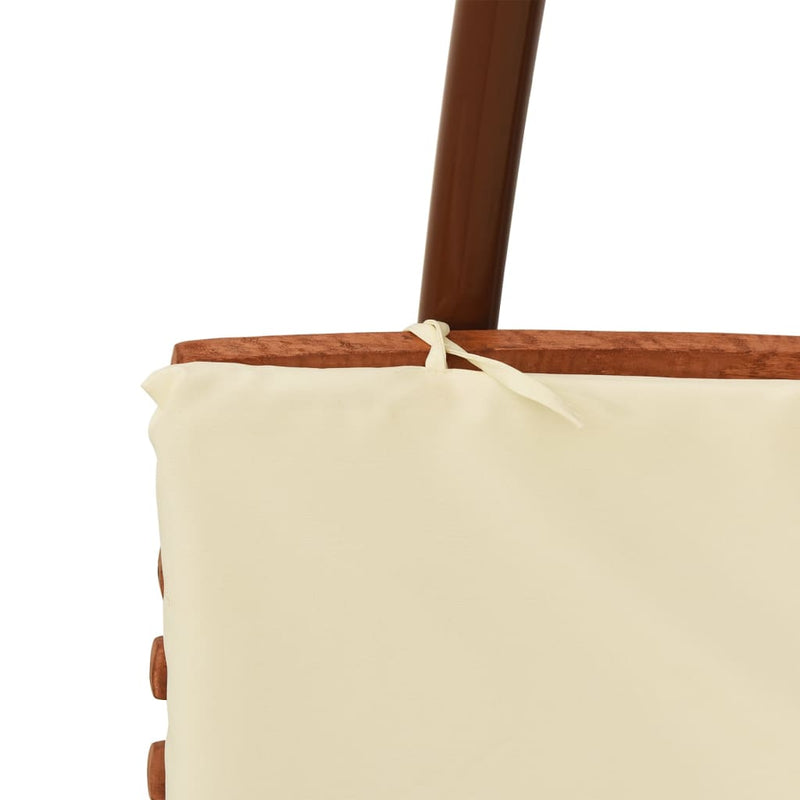 Swing Chair with Cushion Fabric and Solid Wood Poplar Payday Deals