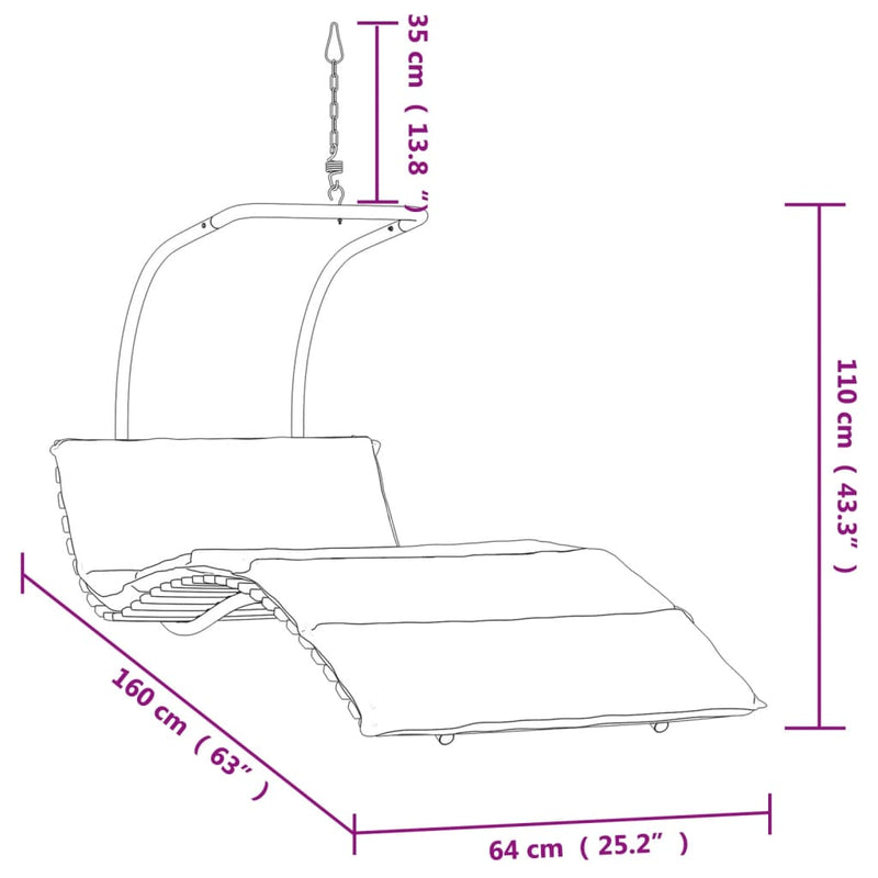 Swing Chair with Cushion Fabric and Solid Wood Poplar Payday Deals