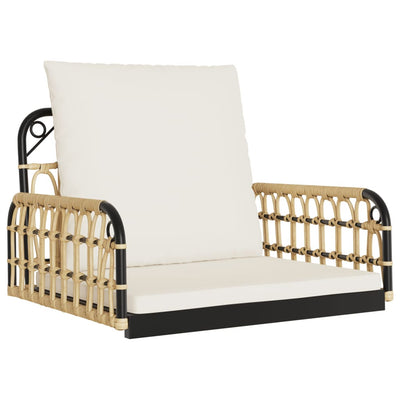 Swing Chair with Cushions 63x58x39 cm Poly Rattan and Steel Payday Deals