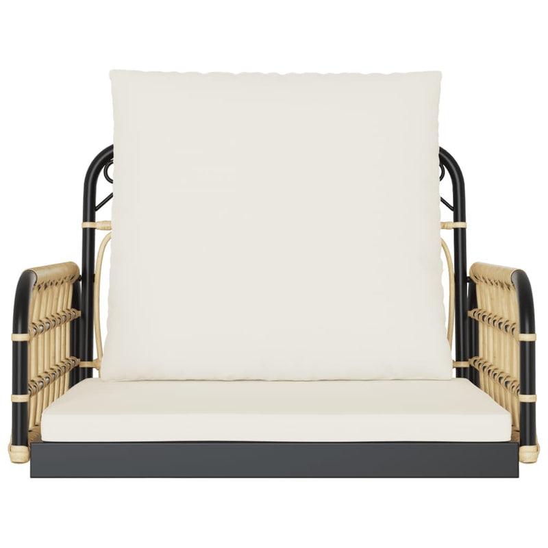 Swing Chair with Cushions 63x58x39 cm Poly Rattan and Steel Payday Deals