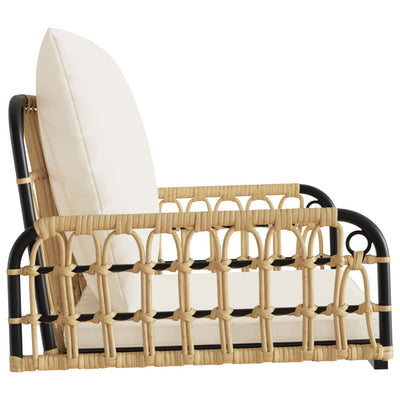 Swing Chair with Cushions 63x58x39 cm Poly Rattan and Steel Payday Deals