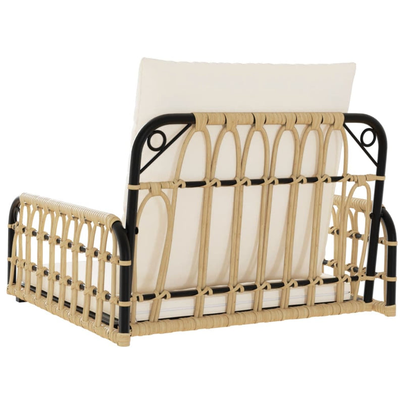 Swing Chair with Cushions 63x58x39 cm Poly Rattan and Steel Payday Deals