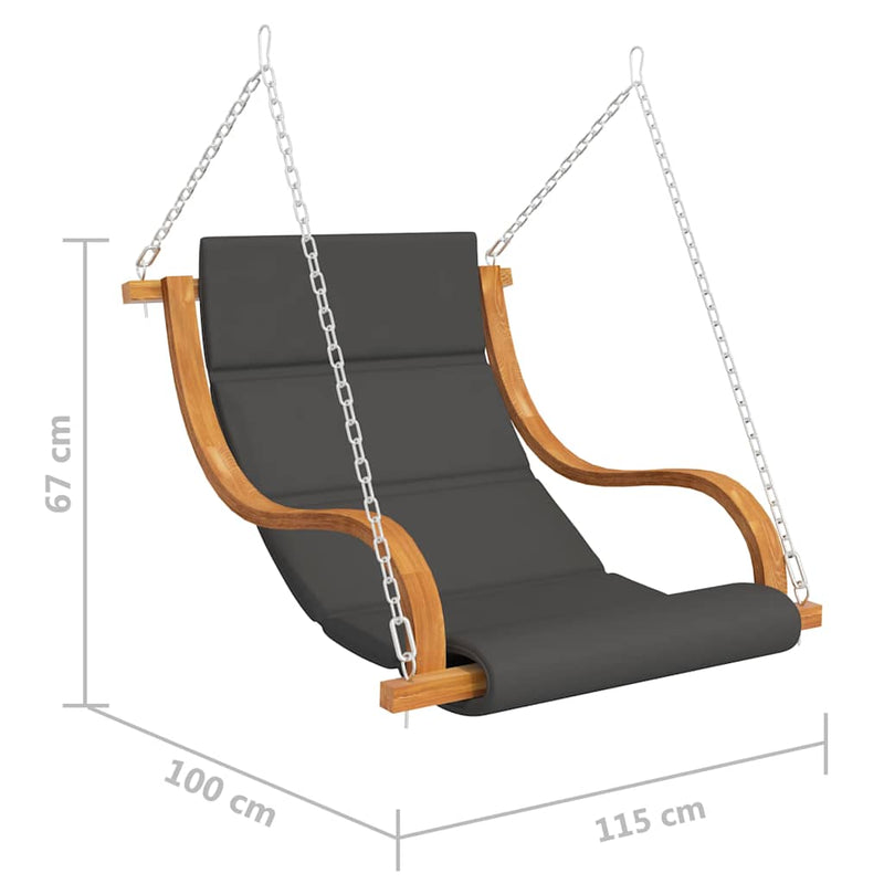 Swing Chair without Swing Frame with Cushion Solid Bent Wood Payday Deals
