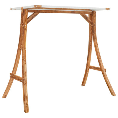 Swing Frame with Cream Roof Solid Bent Wood with Teak Finish Payday Deals