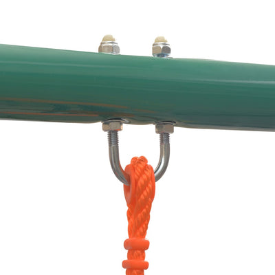 Swing Set with Slide and 3 Seats Orange Payday Deals