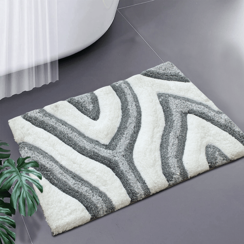 Swirl 3D Design Tufted Soft Pile Bathmat - 50x80 Payday Deals