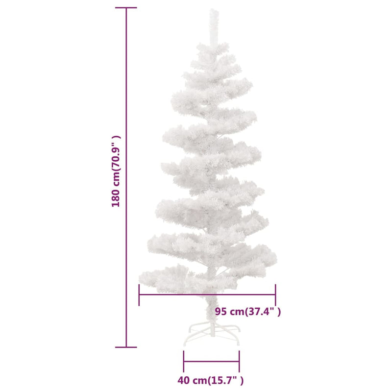Swirl Pre-lit Christmas Tree with Stand White 180 cm PVC Payday Deals