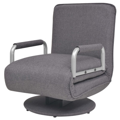 Swivel Chair and Sofa Bed Dark Grey Fabric Payday Deals