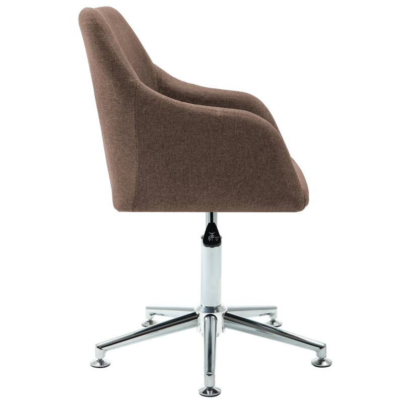 Swivel Dining Chair Brown Fabric Payday Deals