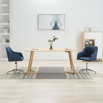Swivel Dining Chairs 2 pcs Blue Fabric Payday Deals