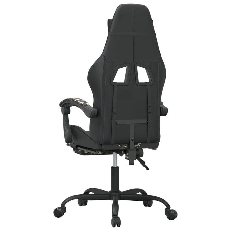 Swivel Gaming Chair with Footrest Black&Camouflage Faux Leather Payday Deals