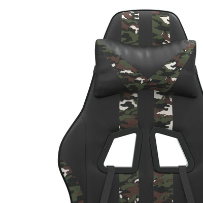 Swivel Gaming Chair with Footrest Black&Camouflage Faux Leather Payday Deals