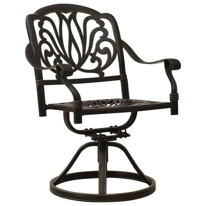 Swivel Garden Chairs 2 pcs Cast Aluminium Bronze Payday Deals